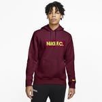 The Nike F.C. Hoodie keeps you comfortable in football-inspired style made from soft fleece. Stretchy sleeve cuffs and an adjustable hood help hold warmth pitch to pavement. Men's Pullover Fleece Football - Red