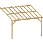 Carport adossé 4x3 - Pente 30% - Bois massif - Durable Sans la visserie et sans les pieds de poteaux