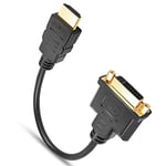 YAODHAOD HDMI to DVI Cable 30CM,Bi-Directional HDMI Male to DVI (24+5) Female Adapter Support HD 1080P for Laptop,TV,PC, TV Box etc(11 inch)