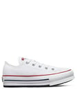 Converse Kids Girls Eva Lift Canvas Platform Ox Trainers - White, White, Size 2 Older