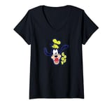 Disney Mickey and Friends Goofy Happy Face T-Shirt avec Col en V