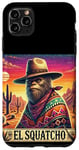 Coque pour iPhone 11 Pro Max El Squatcho Bigfoot Cowboy Sunset Funny Western Sasquatch