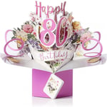 Second Nature Pop Up - 80th Birthday Flowers Greeting Card - POP196