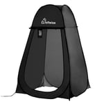 Tente de Douche Pop Up Portable, Vestiaire Spacieux pour Camping, Randonnée, Plage, Toilette, Douche, Salle de Bain, Noir