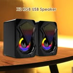 X2 RGB Computer Speakers USB Powered 3Wx2 Bass Speakers for Desktop Laptop PC