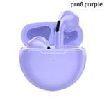 Air Pro 6 TWS Casque sans fil avec micro Fone Bluetooth ¿couteurs Sport ¿couteurs Pro6 J6 Casque pour Apple iPhone Xiaomi Huawei-violet Casque_XINENGJI