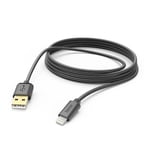 HAMA USB-A till Lightning kabel Svart 3m - Svart