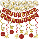 The Legend Has Retired Retirement Decoration Pack - Red & Gold Retirement Party