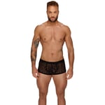 Noir Handmade Leopardikuvioiset Mesh-shortsit - Musta - M