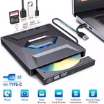 Slim External USB DVD CD RW Writer Drive Burner Reader Player For Laptop PC