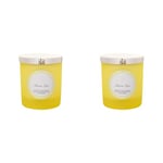 Shearer Candles Lemon Zest, Scented, Jar Candle, Cotton Wick, Fragrance & Essential Oils, Yellow, Silver, White, 20cl (Pack of 2)