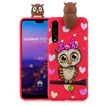 Huawei P20 Pro mobilskal TPU material skyddande elastiskt 3D mönster - Hona uggla