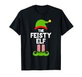 Funny The Feisty Elf Christmas Family Party Pajama T-Shirt