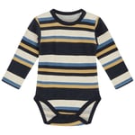 Hust&Claire GOTS Buster Baby Body Beige Melange | Marinblå | 86 cm