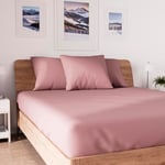 Soleil d'ocre, Jersey Drap Housse, Coton, Rose, 90x190 cm