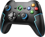 9013pro Manettes Pc Ps3 Sans Fil Rechargeable,Manette Switch Pro Bluetooth,Manette Pc Pour Téléphones Android Ios,Android Tv Box Et Tesla,Noir Bleu