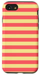 Coque pour iPhone SE (2020) / 7 / 8 Rose pêche jaune rayé girly esthétique Preppy Stripes