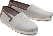 Toms Classic Drizzle Grey Twill Tan Vegan Mens Espadrilles Slipons Shoes