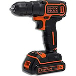 BLACK+DECKER - Perceuse visseuse à batterie 18V 1,5Ah Li-Ion - BDCD18 Noir/Orange