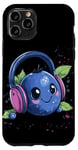 Coque pour iPhone 11 Pro Fruit de myrtille drôle pour les amateurs de casques