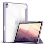 Étui de Protection pour iPad Air 4/5 10,9" (2020/2022) avec Fente pour Stylet intégrée, Coque en polyuréthane et Dos en Acrylique avec Veille/réveil Automatique, Lavande