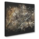 The Beauty of an Autumn Leaf Paint Splash Modern Canvas Wall Art Print Ready to Hang, Framed Picture for Living Room Bedroom Home Office Décor, 14x14 Inch (35x35 cm)