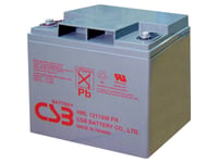 Csb Batteri Hrl 12110W High-Rate Longlife Hrl12110w-Fr Blybatteri 12 V 28 Ah Blyfilt (B X H X D) 166 X 175 X 125 Mm M5-Skruvanslutning Underhållsfritt,