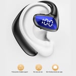 New BT Earpiece Noise Cancellation Right Ear Single BT Headset For Business Blac