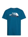 M S/S Mountain Line Tee Sport T-shirts Short-sleeved Blue The North Face