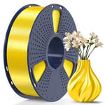 SUNLU PLA Plus Silk Brillante Filament 1.75mm pour Imprimante 3D, Silk PLA+ Filament avec Finition Lisse et Soyeuse, Bon Rendu, Précision Dimensionnelle +/- 0.02mm, Bobine de 1kg(2.2lbs), Silk Jaune