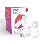 STRONG Pack de 2 Prises CPL 600 Mbps, Prise filtrée et Port Ethernet, Compatible boxs Internet, Idéal Multi TV, Streaming HD, Aucune Configuration, Prêt à l'emploi