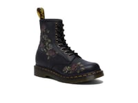 Dr. Martens Femme 1460 Decayed Roses Classic Tumbled Nappa Boots, Noir, 37 EU