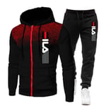 Ny Fashion Träningsoverall För Män Hoodie Fitness Gym Kläder Män Löpning Set Sportkläder Jogger Herr Träningsoverall Vinterdräkt Sport Black L