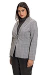 Ulla Popken Femme Grandes Tailles Blazer à Carreaux Blanc cassé 46 810973200-44