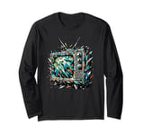 Polygon Art Vintage Television TV Retro 70s 80s Long Sleeve T-Shirt