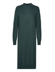 Viril Crew Neck L/S Midi Dress - Noos Knälång Klänning Green Vila