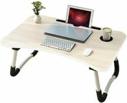 Plateau Bureau Pliant Petite Table PC Slot Tablette Tasse Bois Dfh