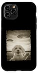 Coque pour iPhone 11 Pro Caniche maltais selfie vieux téléphone photo drôle observation OVNI