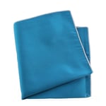 Pochette soie, cobalto, ourlet Rose crocus - Bleu -  FABRIQUE EN ITALIE.