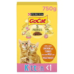 Go-Cat Junior Chicken, Milk & Veg Dry Cat Food 750g, Pack of 5