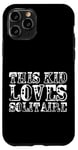 Coque pour iPhone 11 Pro This Kid Loves Solitaire Card Game Enthusiast