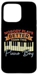 Coque pour iPhone 15 Pro Max Piano Claviers Pianiste Kid