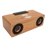 Wooden Speaker Alarm Clock With FM Radio Wireless Phone Charger BL