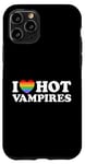 Coque pour iPhone 11 Pro J'aime Hot Vampire Funny Vampiric Blood Book Gay Fan Pride