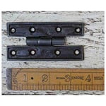 Ironmongery World 90mm Antique Cast Iron H Hinge Cabinet Cupboard Door Hinges