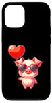 Coque pour iPhone 12/12 Pro Saint Valentin Amour Porcinet Cœur Amoureux Ballon Lunettes de soleil