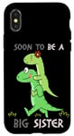 Coque pour iPhone X/XS SOON TO BE A BIG SISTER DINOSAUR T Rex Toddler Père Daddy