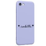 Coque violet Iphone 7 8 et SE 2020 et 2022 avec votre prenom police 14 etoile