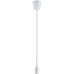 Paco Home - Suspension d'Ampoule Noir E27 Suspension à Cordon Recouvert de Silicone Câble Textile 1,5m Sans ampoules, Blanc