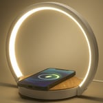 Debuns - Lampe de Chevet Chargeur sans Fil Lampe de Nuit avec Chargeur Induction Veilleuse Tactile led 3 Intensité Variable avec Lumière Douce